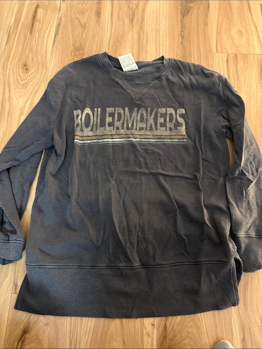 Pro Edge Women’s Crewneck Sweatshirt - Charcoal with Gold & White Print